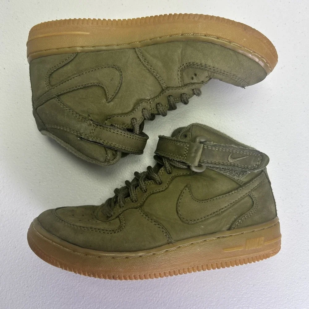 Nike Air Force 1 Mid WB Medium Olive Gum Green Suede Size 12C AH0756-202